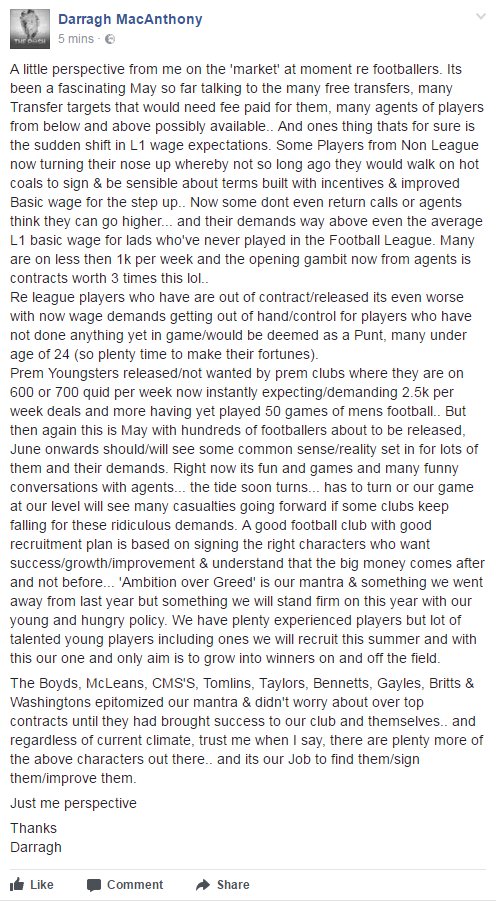 Peterborough chairman Darragh MacAnthony talks lower league transfer window issues