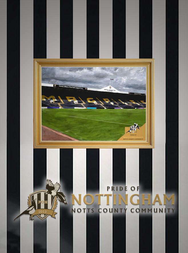 Meadow Lane Jimmy Sirrel Stand Notts County Pride of Nottingham print