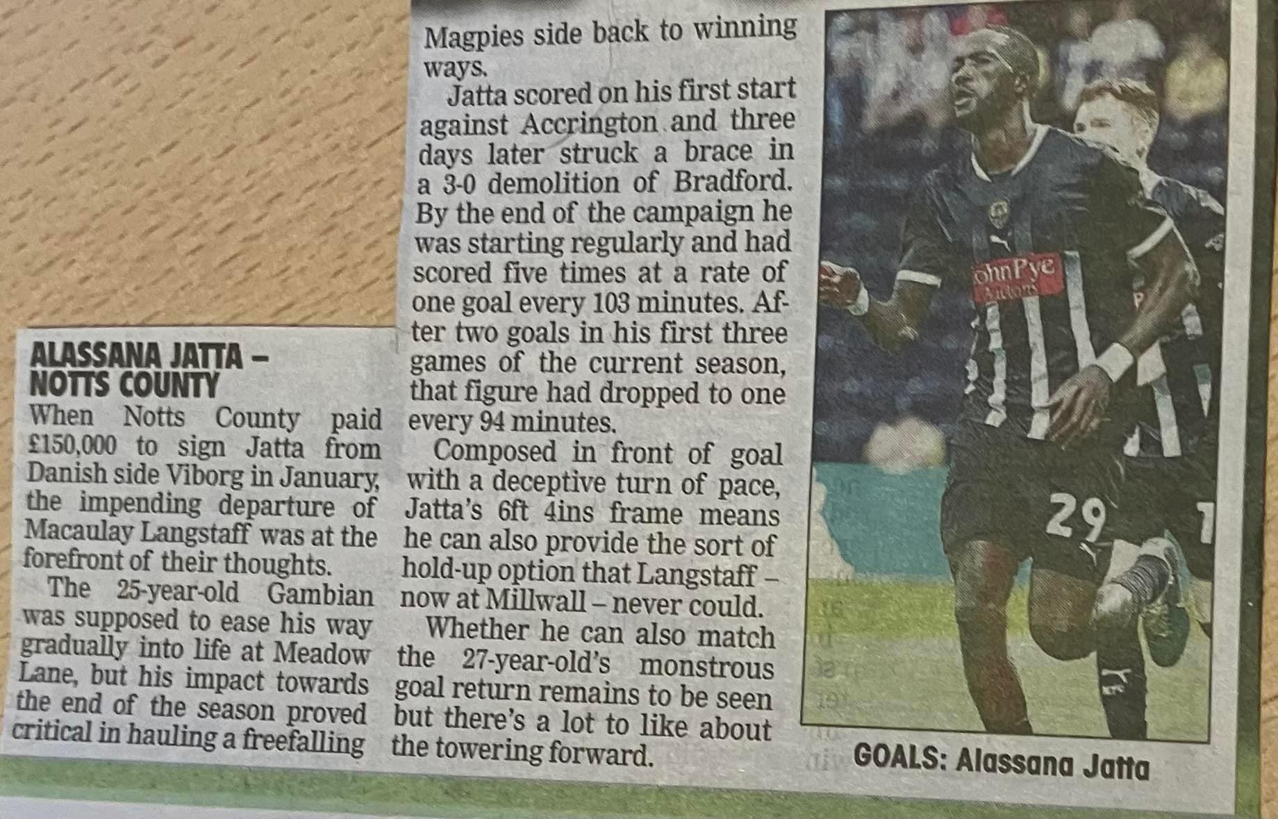 Alassana Jatta: In The Goals.